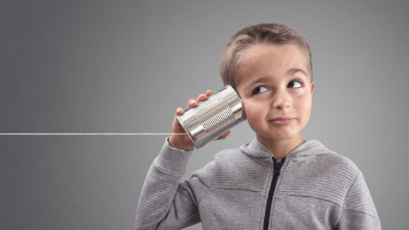 Boy,On,Tin,Can,Phone,Listening,To,Curious,Good,News