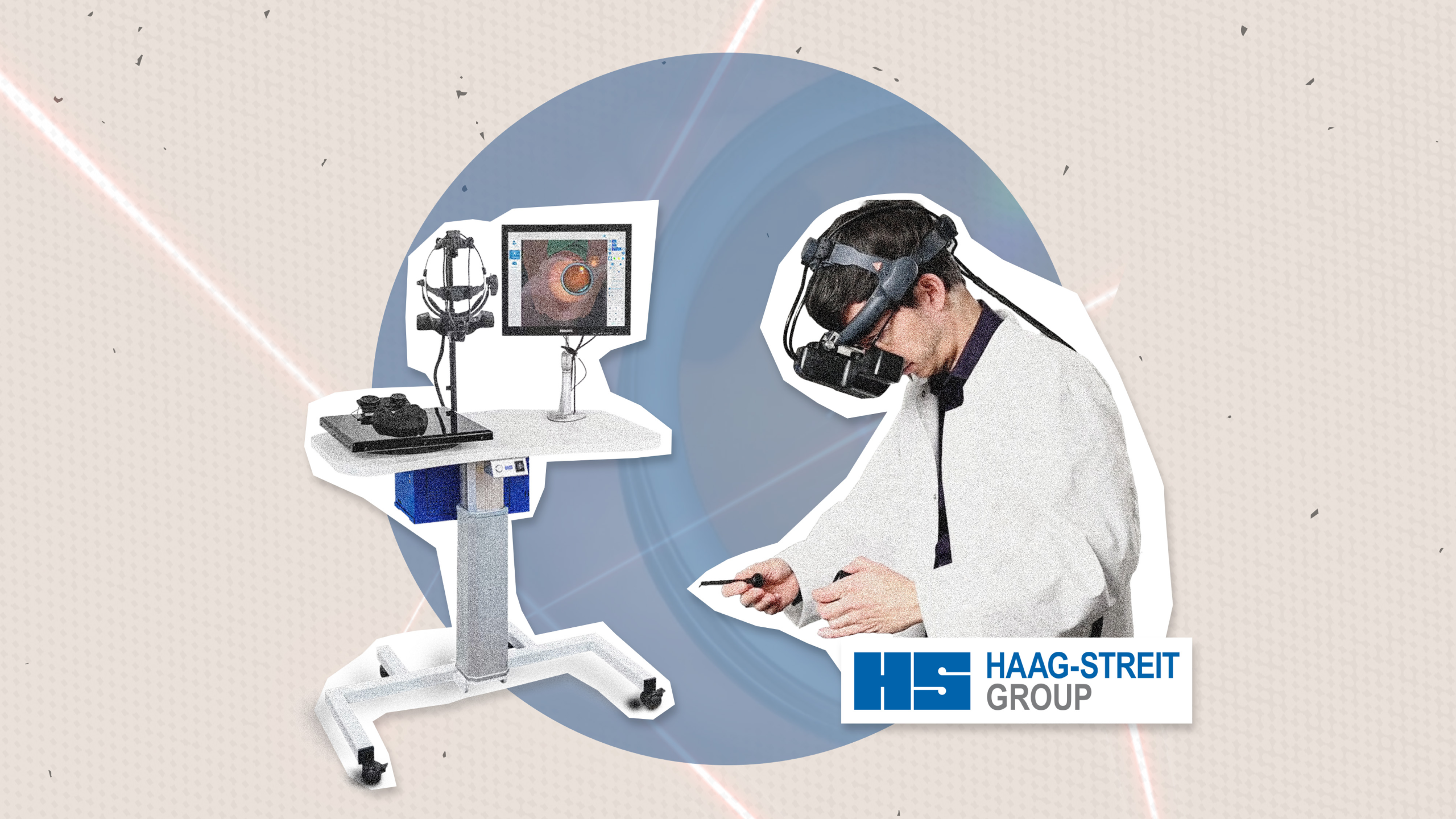 haag-streit eyesi laser simulation module with a trainee with VR headset